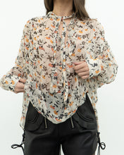 Load image into Gallery viewer, JOIE x Cream Floral Frilly Silk Blouse (XS-M)