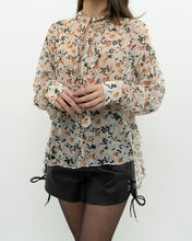 Load image into Gallery viewer, JOIE x Cream Floral Frilly Silk Blouse (XS-M)