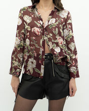 Load image into Gallery viewer, ALICE + OLIVIA x Burgundy Floral Silk Blouse (XS, S)