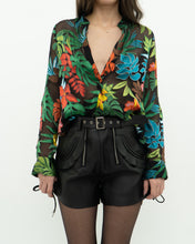 Load image into Gallery viewer, ALICE + OLIVIA x Tropical Floral Silk-Blend Blouse (XS-M)