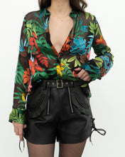 Load image into Gallery viewer, ALICE + OLIVIA x Tropical Floral Silk-Blend Blouse (XS-M)