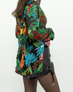 ALICE + OLIVIA x Tropical Floral Silk-Blend Blouse (XS-M)