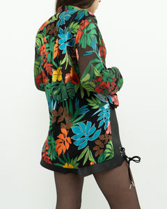 ALICE + OLIVIA x Tropical Floral Silk-Blend Blouse (XS-M)