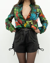 Load image into Gallery viewer, ALICE + OLIVIA x Tropical Floral Silk-Blend Blouse (XS-M)