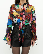 Load image into Gallery viewer, ALICE + OLIVIA Black &amp; Colourful Floral Blouse (XS, S)