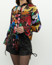 Load image into Gallery viewer, ALICE + OLIVIA Black &amp; Colourful Floral Blouse (XS, S)