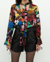 Load image into Gallery viewer, ALICE + OLIVIA Black &amp; Colourful Floral Blouse (XS, S)