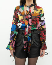 Load image into Gallery viewer, ALICE + OLIVIA Black &amp; Colourful Floral Blouse (XS, S)