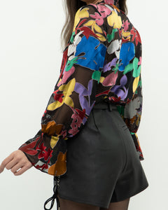 ALICE + OLIVIA Black & Colourful Floral Blouse (XS, S)