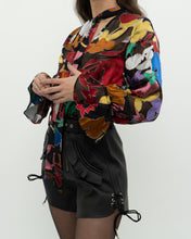 Load image into Gallery viewer, ALICE + OLIVIA Black &amp; Colourful Floral Blouse (XS, S)