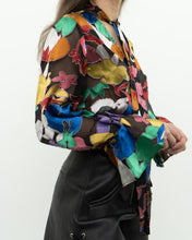 Load image into Gallery viewer, ALICE + OLIVIA Black &amp; Colourful Floral Blouse (XS, S)