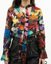 Load image into Gallery viewer, ALICE + OLIVIA Black &amp; Colourful Floral Blouse (XS, S)