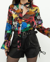 Load image into Gallery viewer, ALICE + OLIVIA Black &amp; Colourful Floral Blouse (XS, S)