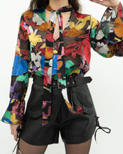 Load image into Gallery viewer, ALICE + OLIVIA Black &amp; Colourful Floral Blouse (XS, S)