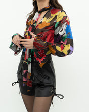 Load image into Gallery viewer, ALICE + OLIVIA Black &amp; Colourful Floral Blouse (XS, S)