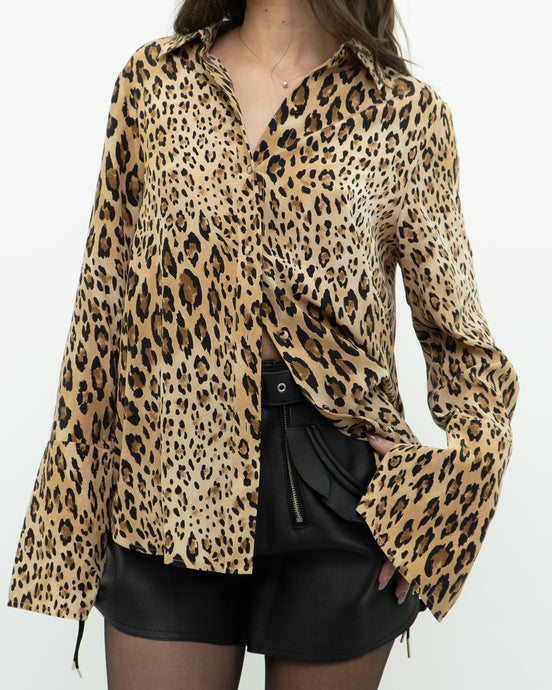 FRAME x Leopard Pure Silk Blouse (XS-M)