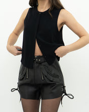 Load image into Gallery viewer, A.L.C. x Black Silk-blend Cropped Tank (XS, S)