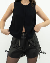 Load image into Gallery viewer, A.L.C. x Black Silk-blend Cropped Tank (XS, S)