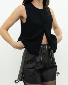 A.L.C. x Black Silk-blend Cropped Tank (XS, S)