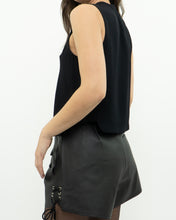 Load image into Gallery viewer, A.L.C. x Black Silk-blend Cropped Tank (XS, S)