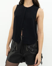 Load image into Gallery viewer, A.L.C. x Black Silk-blend Cropped Tank (XS, S)