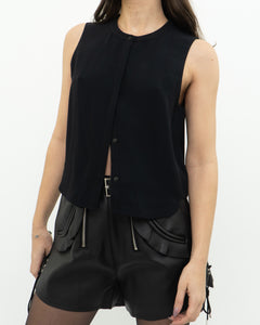 A.L.C. x Black Silk-blend Cropped Tank (XS, S)