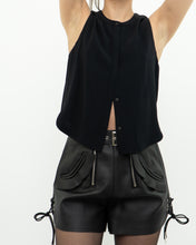 Load image into Gallery viewer, A.L.C. x Black Silk-blend Cropped Tank (XS, S)