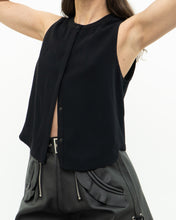 Load image into Gallery viewer, A.L.C. x Black Silk-blend Cropped Tank (XS, S)