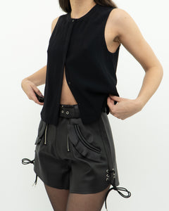 A.L.C. x Black Silk-blend Cropped Tank (XS, S)