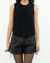 Load image into Gallery viewer, A.L.C. x Black Silk-blend Cropped Tank (XS, S)