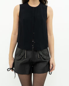 A.L.C. x Black Silk-blend Cropped Tank (XS, S)