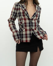 Load image into Gallery viewer, OUI x Red Plaid Wool Blazer (XS, S)