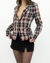 Load image into Gallery viewer, OUI x Red Plaid Wool Blazer (XS, S)