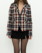 Load image into Gallery viewer, OUI x Red Plaid Wool Blazer (XS, S)