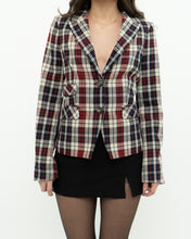 Load image into Gallery viewer, OUI x Red Plaid Wool Blazer (XS, S)