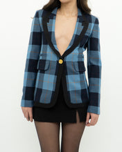 Load image into Gallery viewer, SMYTHE x Blue Plaid Wool Blazer (XS, S)