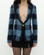 Load image into Gallery viewer, SMYTHE x Blue Plaid Wool Blazer (XS, S)