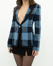 Load image into Gallery viewer, SMYTHE x Blue Plaid Wool Blazer (XS, S)