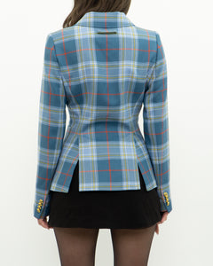 SMYTHE x Baby Blue Plaid Blazer (XS, S)