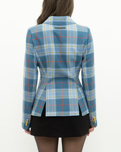 SMYTHE x Baby Blue Plaid Blazer (XS, S)