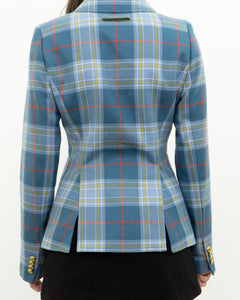 SMYTHE x Baby Blue Plaid Blazer (XS, S)