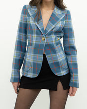 Load image into Gallery viewer, SMYTHE x Baby Blue Plaid Blazer (XS, S)