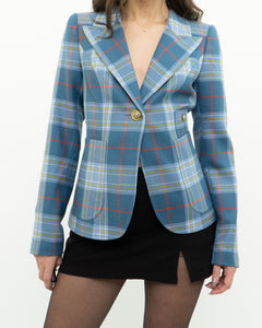 SMYTHE x Baby Blue Plaid Blazer (XS, S)