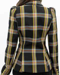 SMYTHE x Black Plaid Blazer (XS, S)