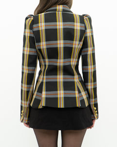 SMYTHE x Black Plaid Blazer (XS, S)