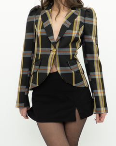 SMYTHE x Black Plaid Blazer (XS, S)