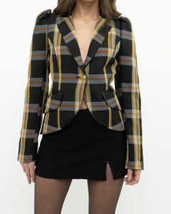 SMYTHE x Black Plaid Blazer (XS, S)