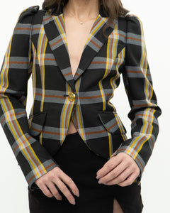 SMYTHE x Black Plaid Blazer (XS, S)