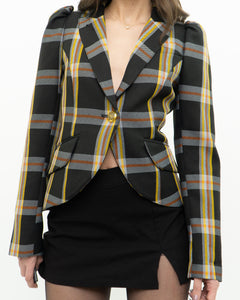 SMYTHE x Black Plaid Blazer (XS, S)