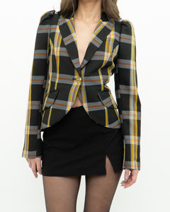 SMYTHE x Black Plaid Blazer (XS, S)